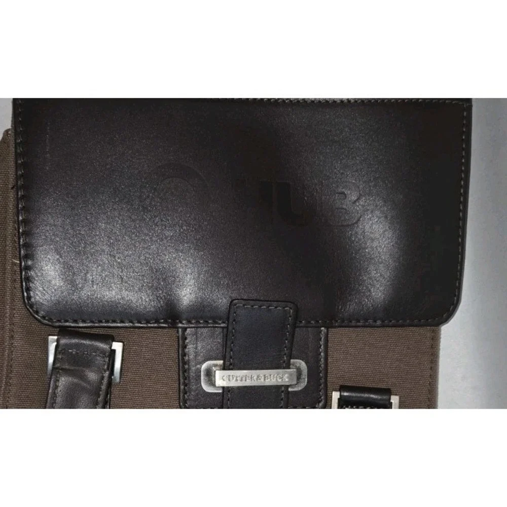 Cutter & Buck American Classics Brown Canvas & Leather Tall Pouch Bag MSRP $165